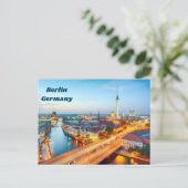Berlijn, Duitsland centrum in de avond Briefkaart (Staand voorkant)