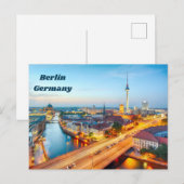 Berlijn, Duitsland centrum in de avond Briefkaart (Voorkant / Achterkant)