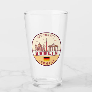 Berlijn Duitsland City Skyline Emblem Glas