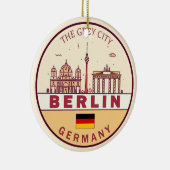 Berlijn Duitsland City Skyline Emblem Keramisch Ornament (Rechts)