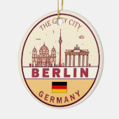 Berlijn Duitsland City Skyline Emblem Keramisch Ornament (Links)