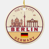 Berlijn Duitsland City Skyline Emblem Keramisch Ornament (Achterkant)