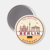 Berlijn Duitsland City Skyline Emblem Magneet (Voorkant / Achterkant)