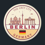 Berlijn Duitsland City Skyline Emblem Magneet<br><div class="desc">Berlijn minimalistisch,  kleurrijk kunstontwerp met monumenten en bezienswaardigheden van de stad in Duitsland.</div>