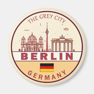 Berlijn Duitsland City Skyline Emblem Magneet