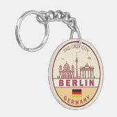 Berlijn Duitsland City Skyline Emblem Sleutelhanger (Voorkant Links)