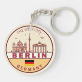 Berlijn Duitsland City Skyline Emblem Sleutelhanger (Achterkant)