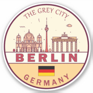 Berlijn Duitsland City Skyline Emblem Sticker