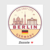 Berlijn Duitsland City Skyline Emblem Sticker (Vel)