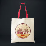 Berlijn Duitsland City Skyline Emblem Tote Bag<br><div class="desc">Berlijn minimalistisch, kleurrijk kunstontwerp met monumenten en bezienswaardigheden van de stad in Duitsland.</div>