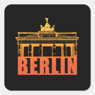 Berlijn Duitsland Cityscape Skyline Grappig gesche Vierkante Sticker
