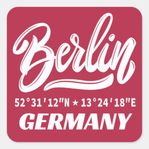 Berlijn Duitsland Coördinaten Vierkante Sticker