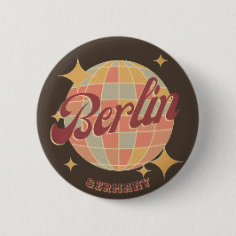 Berlijn Duitsland Disco bal Retro  Ronde Button 5,7 Cm