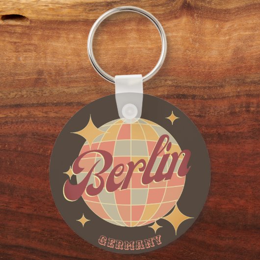 Berlijn Duitsland Disco bal Retro  Sleutelhanger (Voorkant)