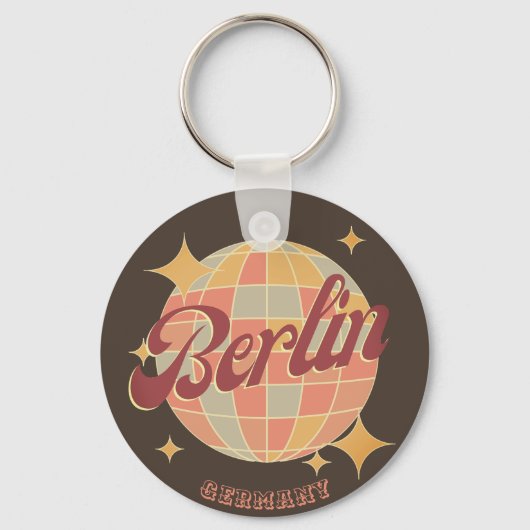 Berlijn Duitsland Disco bal Retro  Sleutelhanger (Achterkant)