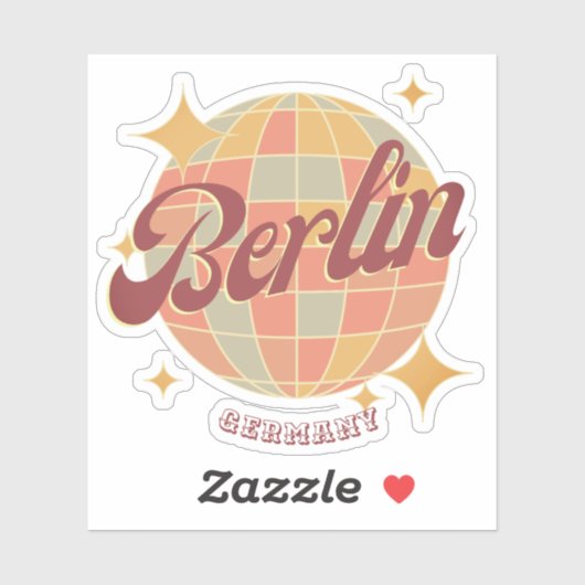 Berlijn Duitsland Disco bal Retro  Sticker (Vel)