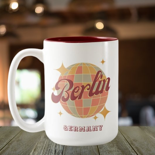Berlijn Duitsland Disco bal Retro  Tweekleurige Koffiemok