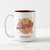 Berlijn Duitsland Disco bal Retro  Tweekleurige Koffiemok (Links)