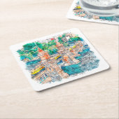 berlijn duitsland hand getrokken Waterverf schets Kartonnen Onderzetters (Schuin)