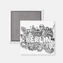 Berlijn Duitsland Landmark Souvenir Tekening Magneet