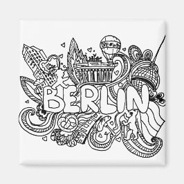 Berlijn Duitsland Landmark Souvenir Tekening Magneet