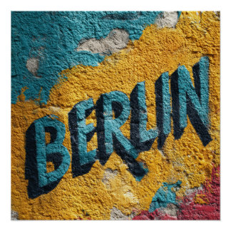 Berlijn Duitsland Levendig Straatgraffiti Vintage Perfect Poster