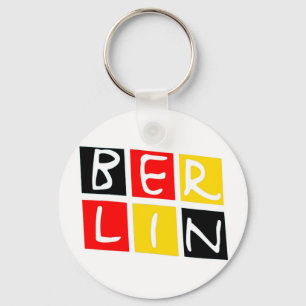 Berlijn, Duitsland Logo op pleinen Sleutelhanger