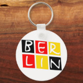 Berlijn, Duitsland Logo op pleinen Sleutelhanger (Voorkant)