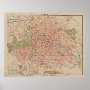  Berlijn Duitsland Map (1883) Poster