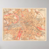  Berlijn Duitsland Map (1899) Poster (Voorkant)