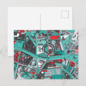 Berlijn, Duitsland Map Briefkaart (Voorkant / Achterkant)