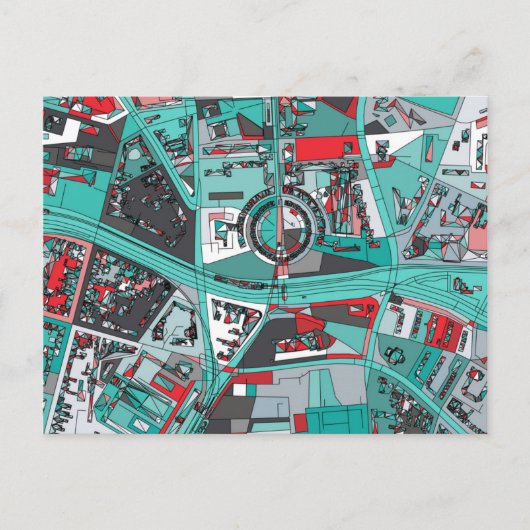 Berlijn, Duitsland Map Briefkaart (Voorkant)