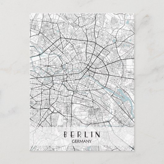Berlijn Duitsland Map Briefkaart (Voorkant)