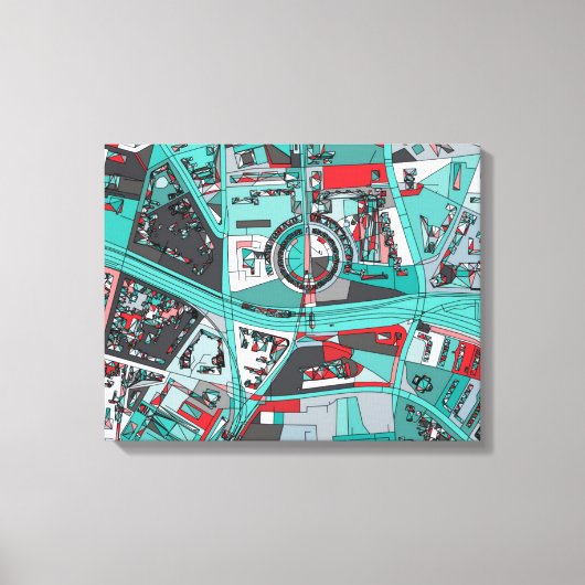 Berlijn, Duitsland Map Canvas Afdruk (Voorkant)