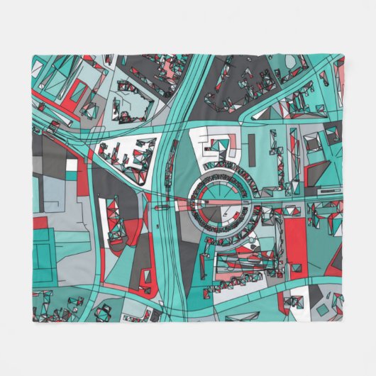 Berlijn, Duitsland Map Fleece Deken (Voorkant (Horizontaal))