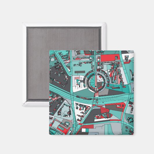 Berlijn, Duitsland Map Magneet (Voorkant / Achterkant)