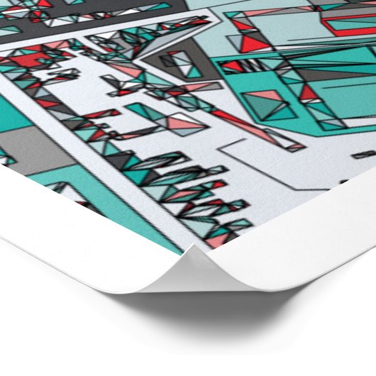 Berlijn, Duitsland Map Poster (Hoek)