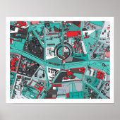 Berlijn, Duitsland Map Poster (Voorkant)