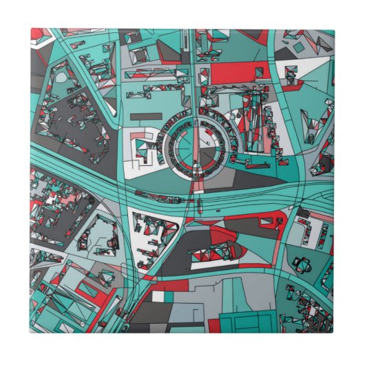 Berlijn, Duitsland Map Tegeltje (Voorkant)