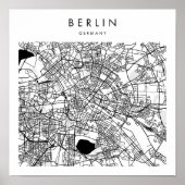 Berlijn Duitsland Minimale Modern Street Map Poster (Voorkant)