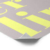 Berlijn Duitsland moderne typografie geel grijs Poster (Hoek)