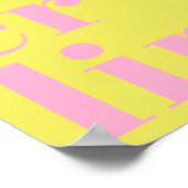 Berlijn Duitsland moderne typografie geel roze Poster (Hoek)