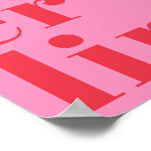 Berlijn Duitsland moderne typografie roze rood Poster (Hoek)