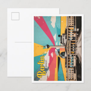 Berlijn Duitsland Pop Art Travel Illustration Briefkaart