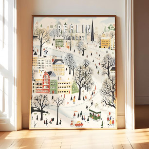 Berlijn Duitsland Poster Kunstprint, Bekende Stad