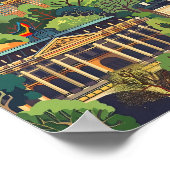 Berlijn Duitsland Poster Kunstprint, Stad Retro Vi (Hoek)