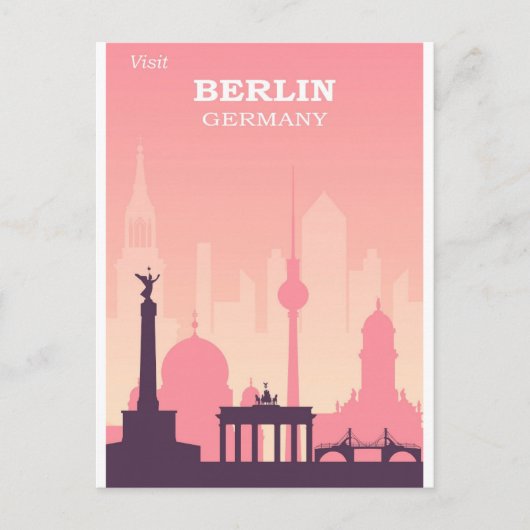 Berlijn Duitsland Poster voor roze reizen Briefkaart (Voorkant)