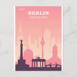 Berlijn Duitsland Poster voor roze reizen Briefkaart