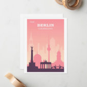 Berlijn Duitsland Poster voor roze reizen Notitiekaartje (Voorkant / Achterkant in situ)
