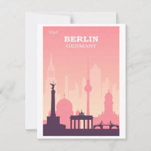 Berlijn Duitsland Poster voor roze reizen Notitiekaartje